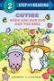 Text: "CUTIES BOBA AND BUN BUN AND THE BEES". Illustration von Boba und Bun Bun in einem Garten mit Blumen und Bienen., Buch