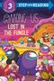 „Among Us: Lost in the Fungle“, Illustration farbenfroher Charaktere in einer surrealen, fremdartigen Landschaft., Buch