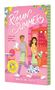 "my ROMAN SUMMER" und "BRUNA DE LUCA". Zwei Personen tragen Tabletts, sommerliche, italienische Cafészene. Helle Farben.