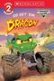 Text: Level 2 Reader, Scholastic, Go Get 'Em, Dragon, Monster Jam. Ein drachenartiger Monstertruck vor einer Burg., Buch
