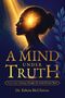 „A Mind Under Truth“ von Dr. Felicia McClinton, Lichtstrahl trifft Kopf einer Frau, blaue Blätter rechts.