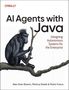 Text: "AI Agents with Java: Designing Autonomous Systems for the Enterprise". Ein Affe sitzt mit einem Stock auf einem Ast., Buch