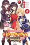 "Konosuba: Even More Explosions on This Wonderful World! Art: Kasumi Morino, Original Story: Natsume Akatsuki, 4 Final." 

Drei fröhliche Anime-Figuren in bunten Kleidern., Buch