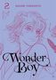 "2, Kazumi Yamashita, Wonder Boy." Illustration eines lächelnden Jungen mit Schmetterlingen., Buch