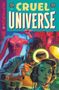 Text: "CRUEL UNIVERSE, SCIENCE, BOOK ONE" oben mit stilisierten Buchstaben. Illustration: Wissenschaftler repariert Android-Kopf., Buch