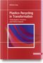 „Plastics Recycling in Transformation“ von Matthias Hopp. Rotes Cover, buntes abstraktes Bild in der Mitte, HANSER-Logo., Buch