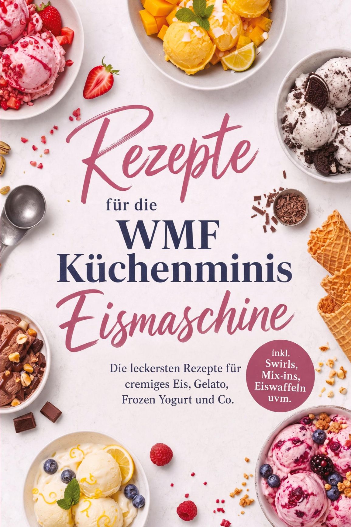 Rezepte für die WMF Küchenminis Eismaschine: Die leckersten Rezepte für cremiges Eis, Gelato, Frozen Yogurt und Co. - inkl. Swirls, Mix-ins, Eiswaffeln uvm