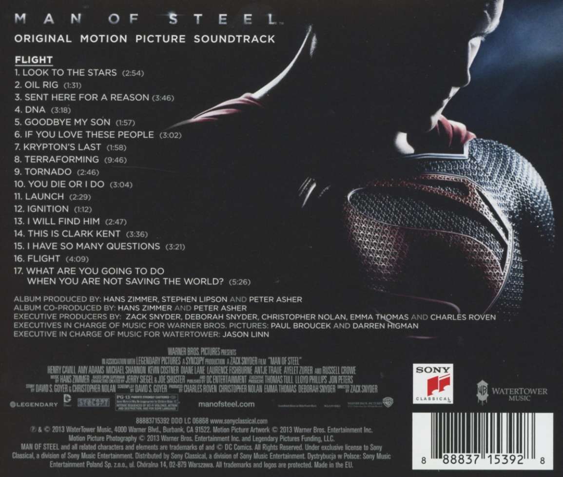 Man of Steel Limited Edition Hans Zimmer 2 CD soundtrack red steel case  Superman