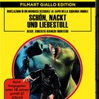 „SCHÖN, NACKT UND LIEBESTOLL“ steht groß. Darunter Hinweis „Nicht freigegeben unter 18 Jahren”. Illustration mit mysteriösem Mann.