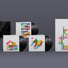 Links "MASTERVA" und oben "formatted x grid". Buntes Design auf Schallplatten und Hüllen vor grauem Hintergrund.