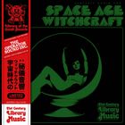 Text "SPACE AGE WITCHCRAFT", "21st Century Library Music". Eine Frau in einem futuristischen Sessel, psychedelisch gestaltet.