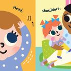 "Let's sing! Head, shoulders" zeigt fröhliche Kinder in einer bunten Illustration, die zusammen singen.
