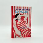 "Jutta Speidel: Elf Frauen - Geschichten über Sehnsucht und Eigensinn." Illustration: Frau in rotem Streifenmuster.