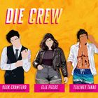 "Die Crew" über drei stilisierte Figuren: Rook Crawford, Elle Fields, Tolliver Takao. Verspielte, bunte Illustration.
