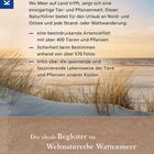 "Düne, Strand und Watt erkunden und erleben" steht oben. Darunter ein Küstenbild mit Gräsern und Meeresblick. Links ein Kosmos-Logo.