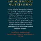 "Über zweite Chancen und die besondere Magie des Lesens" steht oben in gelb auf dunkelblauem Hintergrund. Darunter folgt eine Buchbeschreibung. Unten ein Zitat in Orange von Lily King.