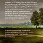 Zitat von Daniela Dröscher lobt Roman als faszinierend und unheimlich. Unten eine malerische Landschaft mit Bäumen.