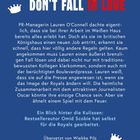 "KEEP CALM AND DON'T FALL IN LOVE" in Großbuchstaben, britische Flagge. Text über PR-Managerin Lauren O'Connell im Königshaus.