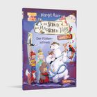Ein Buchcover mit dem Text: "Margit Auer - Die Schule der magischen Tiere: Der Flötenschreck". Tiercharaktere erleben ein Abenteuer.