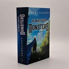 Text: "He Who Fights with Monsters: Dunkle Magie, Shirtaloon, TOR." Illustration: Person vor mystischer Landschaft.