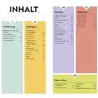 Text in Spalten: Einführung, Highlights, Themen, Regionen, Reise-Infos. Nummern und Stichworte zu Attraktionen in Cornwall & Devon.