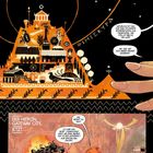 Dialog: Diskussion über Themyscira und persönliche Vorstellungen. Illustration: Antike Stadt mit Pegasus und Kriegern.