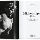 Text: "Frank Zöllner, Christof Thoenes, Michelangelo 1475–1564, Paintings, Sculptures, Architecture, TASCHEN." Foto einer Skulptur.