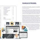 **Inhalt**: Familie Strudel, Vorwort, Hallo KI! Was bist du?, KI in deinem Alltag, Turing und seine große Idee, Die KI-Achterbahn.

**Rechts**: Bild von Illustrationen der Familie Strudel: Jana, Leon, Anna, Papa Nico, Mama Laura, Oma, Opa, Onkel Emil.