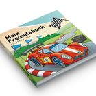 „Mein Freundebuch Kindergarten“ steht auf dem Cover. Zu sehen ist ein rotes Rennauto auf einer Rennstrecke.