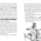 „Kroneberger Stadtanzeiger“, „Buchstabensalat“, „Parkour“. Zwei Tiere schauen auf eine Zeitung, ein weiteres steht dabei.