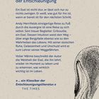Ein Text beschreibt die entspannende Reise eines Mannes mit einem Esel durch die Auvergne. Eine Illustration zeigt den Esel.