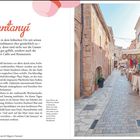 Texte: "RAIGUER & DER NORDEN", "LLEVANT & MIGJORN", "PLA DE MALLORCA". Fotos von Stränden, Restaurants, Weinfässern und ein Gitarrist.