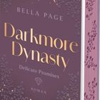 Auf dem Buchcover steht: "Darkmore Dynasty: Delicate Promises" von Bella Page. Violette Blumen und funkelnde Lichtpunkte.