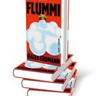 "ROMAN" und "FLUMMI" in großer Schrift, darunter ein gelbes Auto auf weißen Wolken. Darunter "KALEB ERDMANN".
