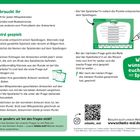 Links oben: Anleitung für ein Spiel. Rechts: "Wir wünschen euch viel Spaß". Unten: Erklärung zum Gendern. Unten rechts: QR-Code.