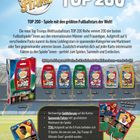 "TOP 200 – Spiele mit den größten Fußballstars der Welt!" Sechs Kartenspiele auf einem Stadionhintergrund.