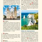 Seite 12, Artikel über Reiseziele in der Normandie, betont Städte, Dörfer und Impressionismus-Stätten mit Bildern.