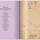Links: Text mit dem Titel "Between Pathos and Seduction" von Essex Hemphill.  
Rechts: Einfaches Linien-Portrait einer Person.