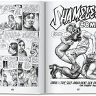 Links: Comic mit zwei Frauen im Gespräch, Text oben: „The Unbearable Tediousness of Being“. Rechts: „Shameless Comix“.