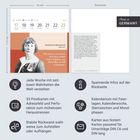 Kalender, Zitat von Katherine Mansfield: „Wir müssen zu unseren Ansichten stehen und es riskieren, um ihretwillen zu Fall zu kommen.“