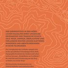 Text beschreibt Geheimnisse der Kalkalpen, zieht Abenteurer an. Topografische Linien, Berg- und Seehöhen sind dargestellt.