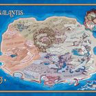 Karte von Galantis mit Regionen wie Feuer-Pferde, Erd-Pferde, Luft-Pferde, Wasser-Pferde; Orte: Magie-Quelle, Diamanten-Schlucht.