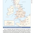 "Herzogtum Normandie", "Das Reich von Wilhelm dem Eroberer um 1087", Karte von Großbritannien und Irland mit Städtenamen.