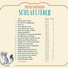 Titel „Meine schönsten Schlaflieder“ mit 20 Liedern, Dauer, und Seitenangaben. Unten links Illustration eines Tieres mit „Öhrchen auf!“.