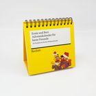 „Ernie und Bert Adventskalender für beste Freunde. 24 Postkarten für die Weihnachtszeit.“ Gelbe Spiralbindung.