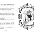Texte über Mr Albus und Pernickety Boo, eine lebendige Illustration zeigt einen Mann in der Küche mit einem Regenschirm.