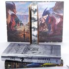 Buch "Rebecca Yarros - Thrashing Day". Drachenillustration mit bunten Drachen und Menschen.