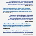 Zitate über Männlichkeit von Matze Hielscher, Mithu Sanyal, Daniel Schreiber. URL: hanser-literaturverlage.de