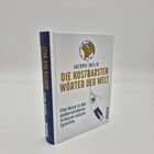 Buchcover: "Die kostbarsten Wörter der Welt" von Iacopo Melio. Illustration: Mensch schwingt an einem Seil um die Erde.