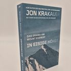 „Jon Krakauer: In eisige Höhen - Das Drama am Mount Everest“. Coverbild: schneebedeckter Berggipfel.